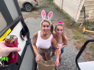Trailer Trash Stepmom Gets Stepdaughter A Big Cock And Cumshot With Free Candy - Trailer